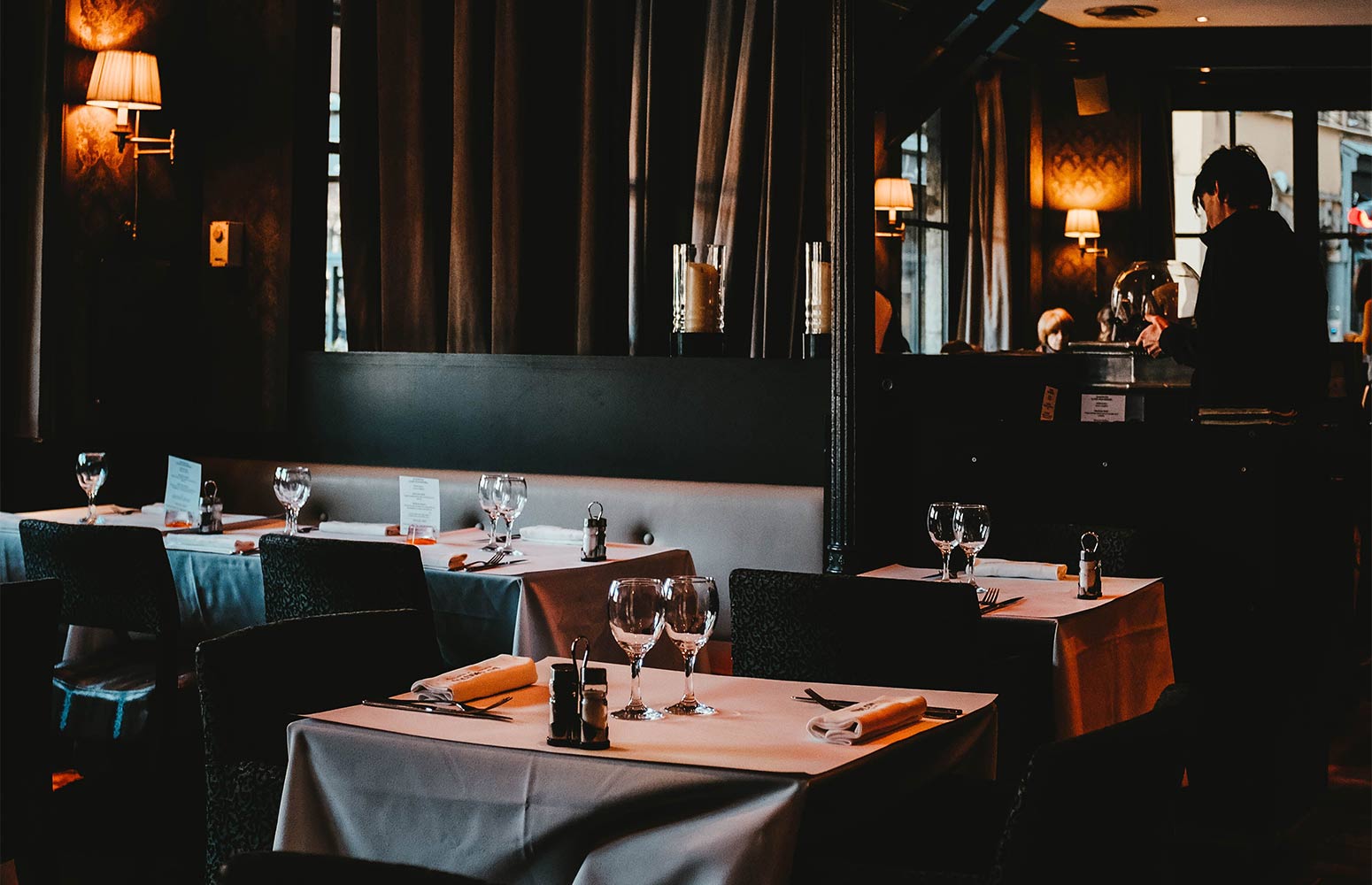 The candlelit dining room at The Copper Pot